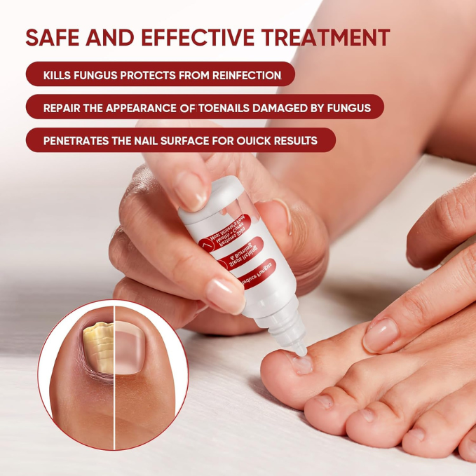 Toenail application illustration and product information
